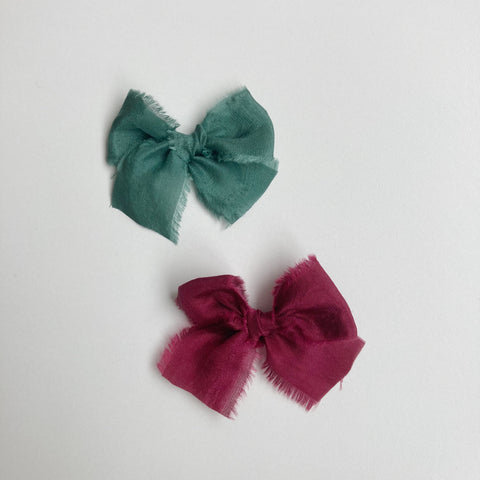 Holiday Collection | Petite Raw Silk Bow
